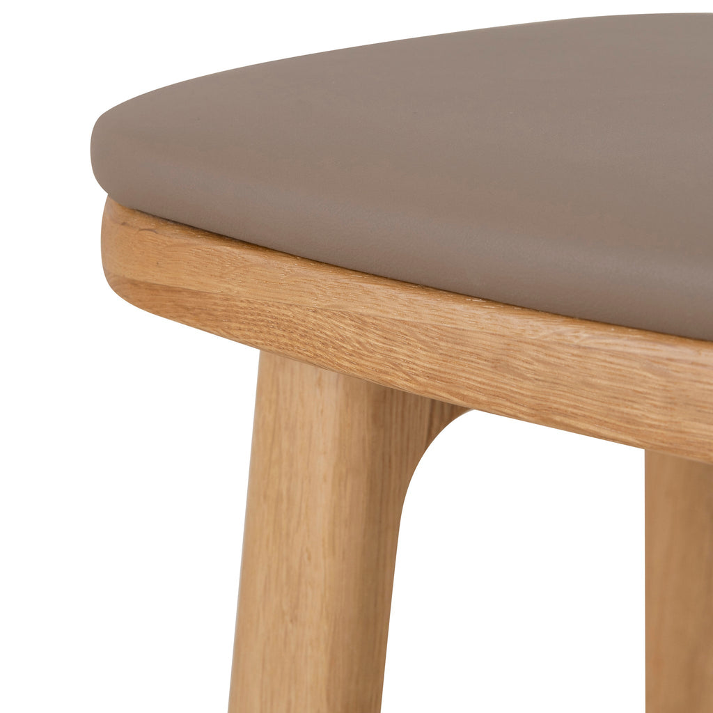 67cm Natural Amalfi Bar Stool - Mocha Brown
