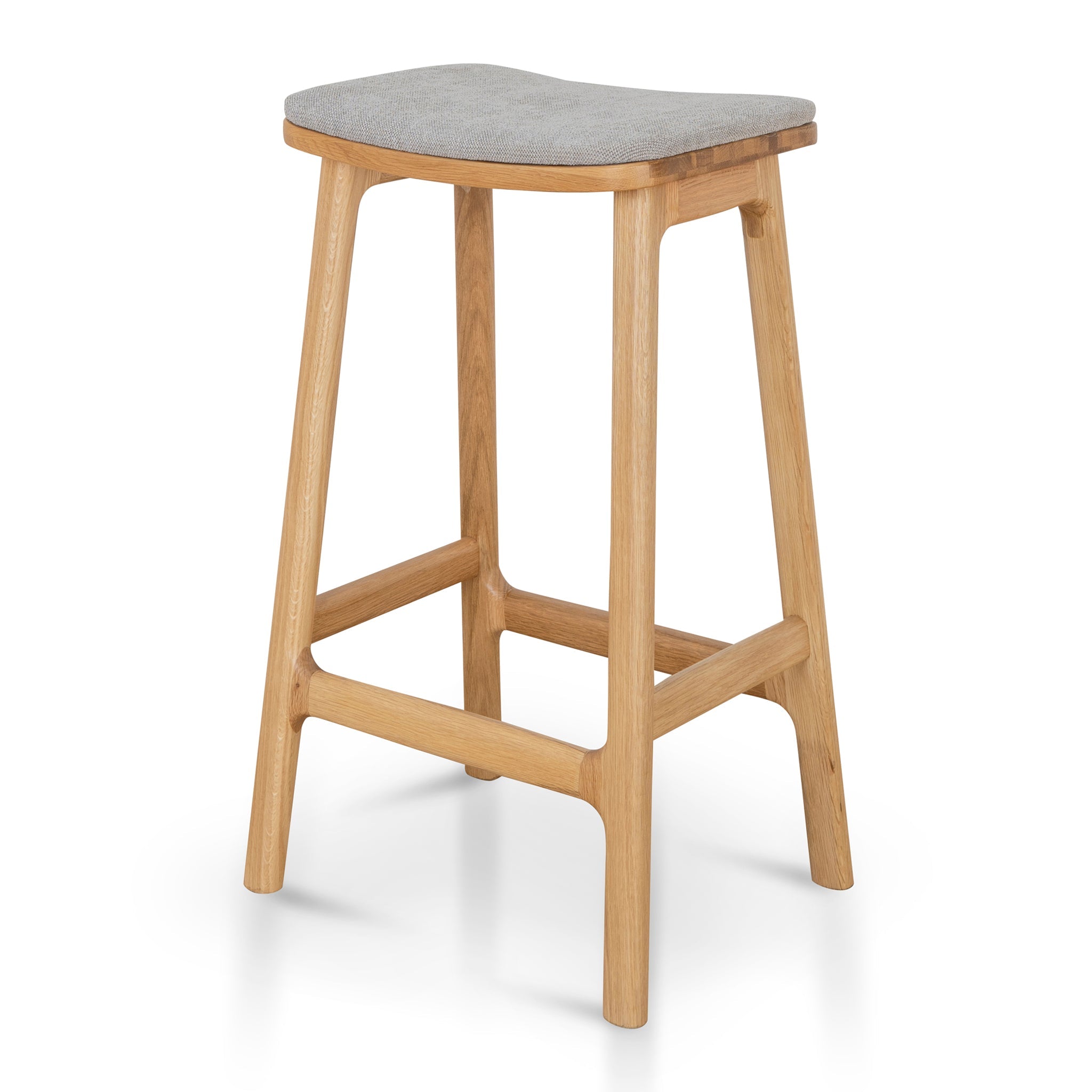 67cm Natural Amalfi Bar Stool - Grey