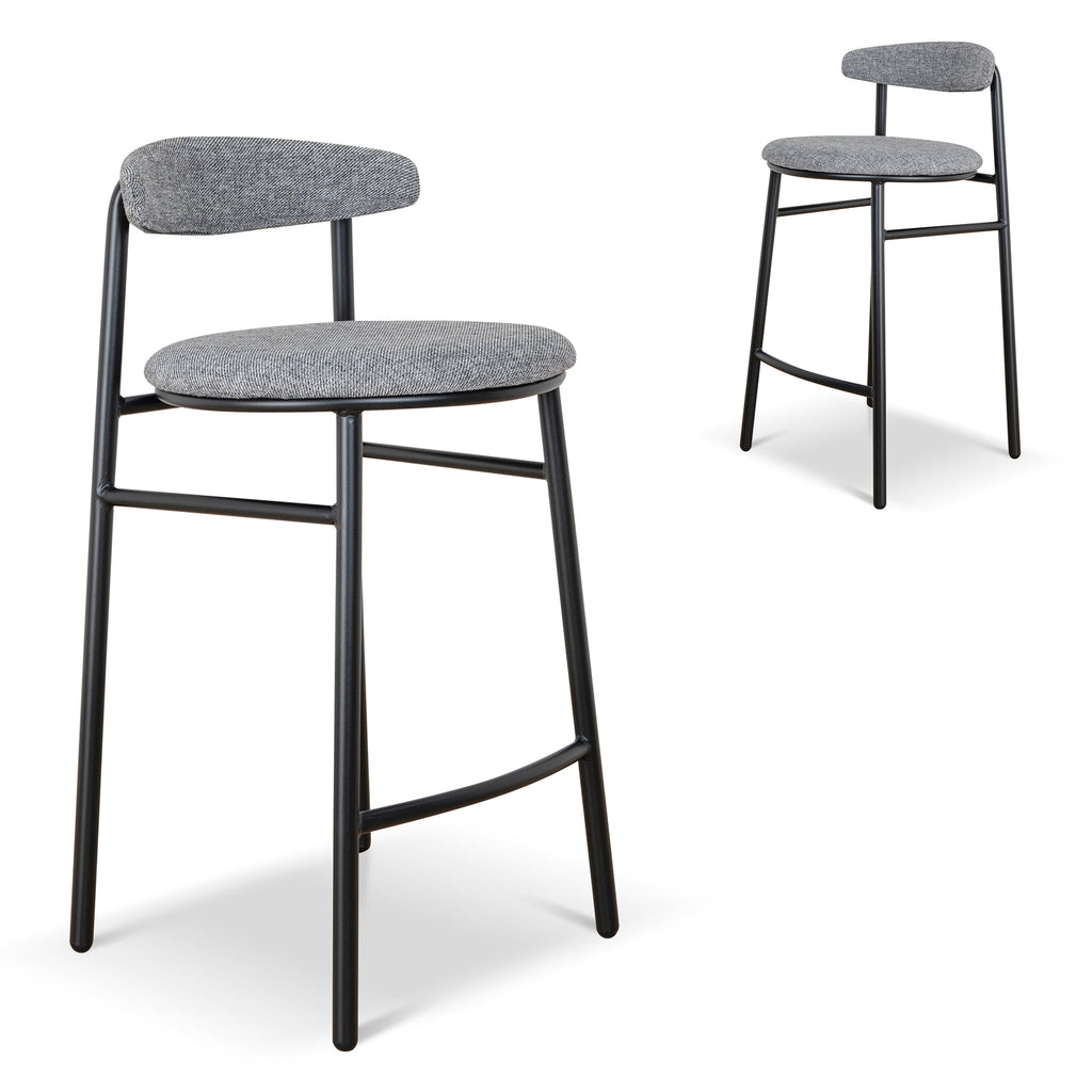 65cm Amalfi Bar Stool - Lava Grey (Set of 2)