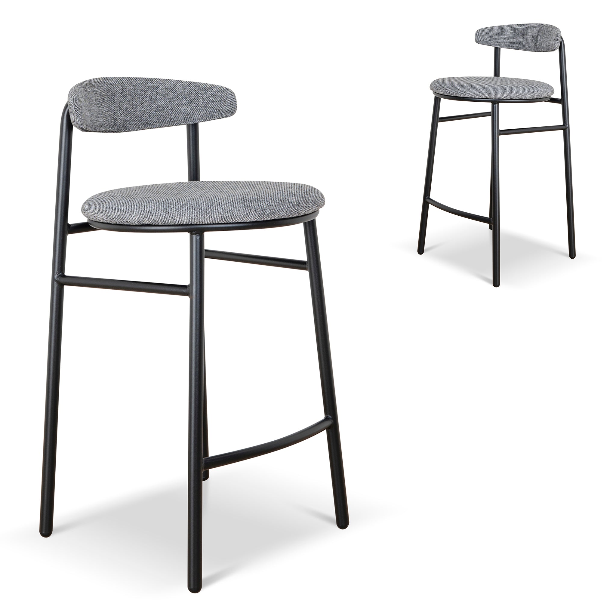 65cm Amalfi Bar Stool - Lava Grey (Set of 2)