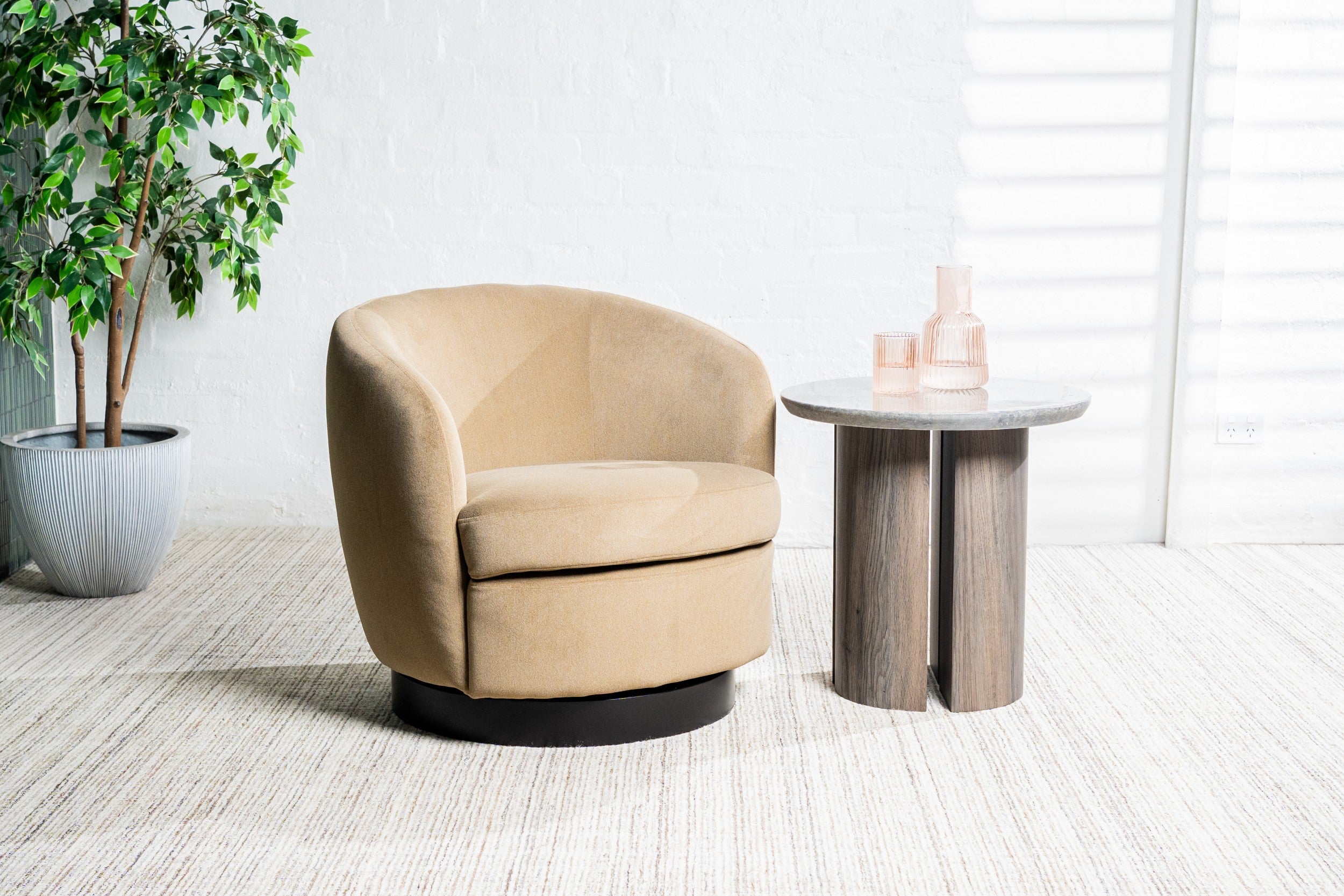 Lento Swivel Occasional Chair Latte