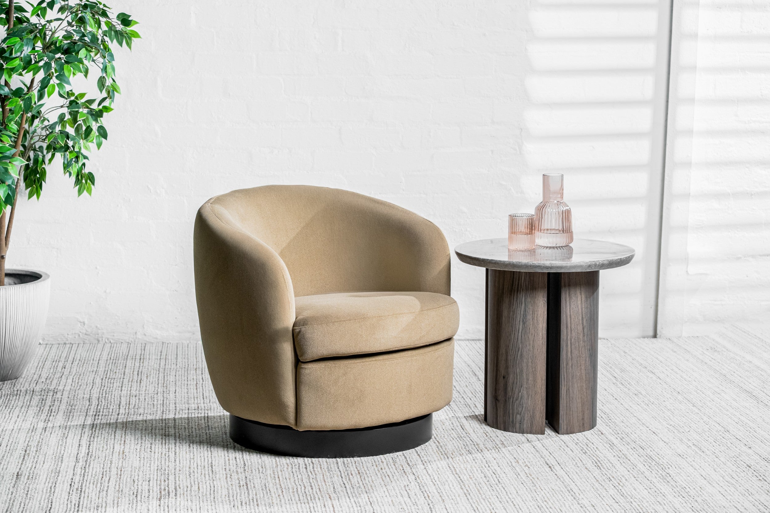 Lento Swivel Occasional Chair Latte