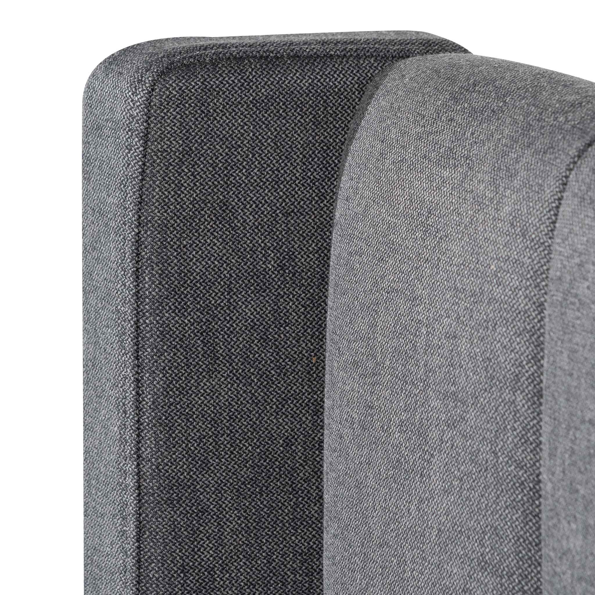 Fabric Single Lazio Bed Frame - Charcoal Grey with Storage