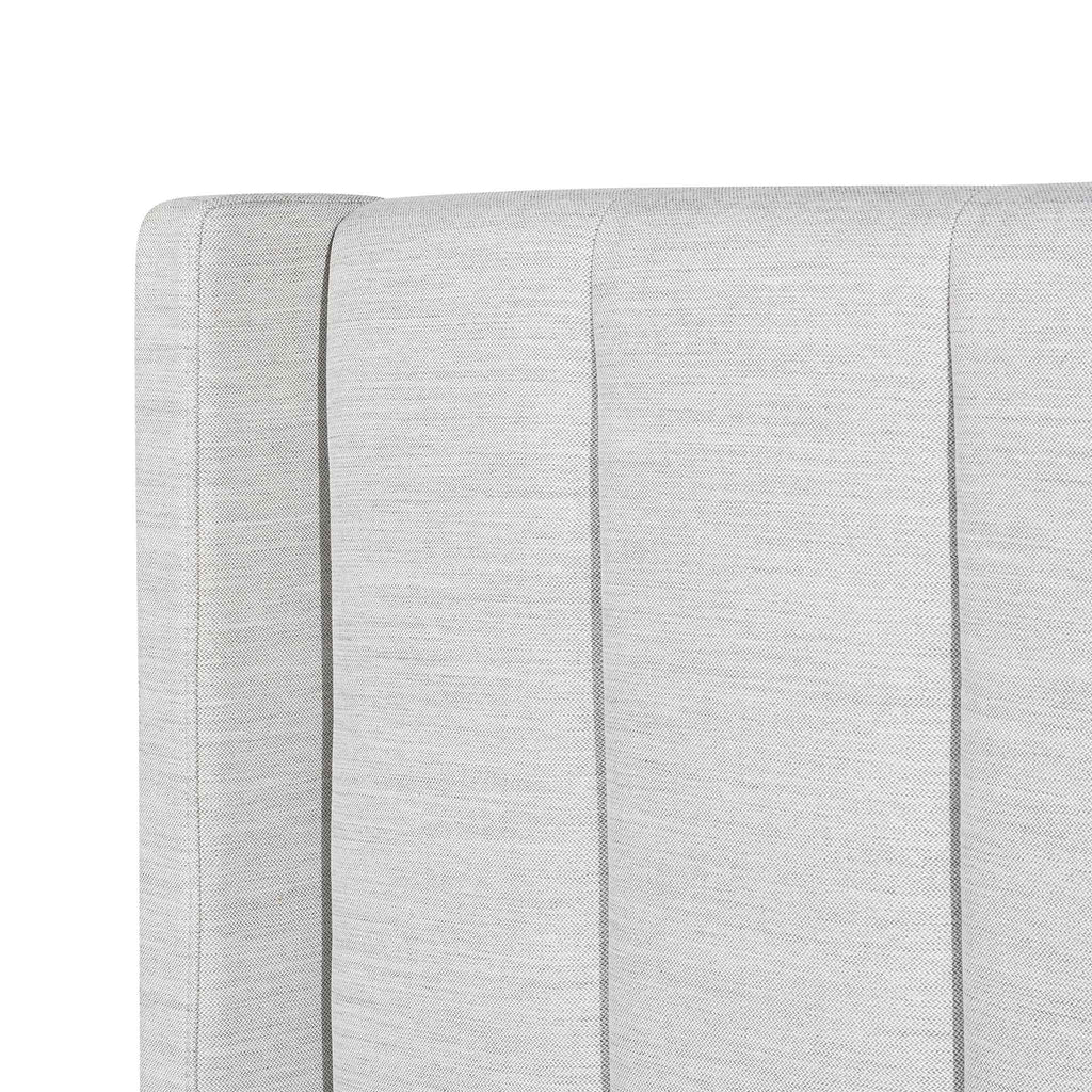 Fabric Single Lazio Bed Frame - Pearl Grey with Storage