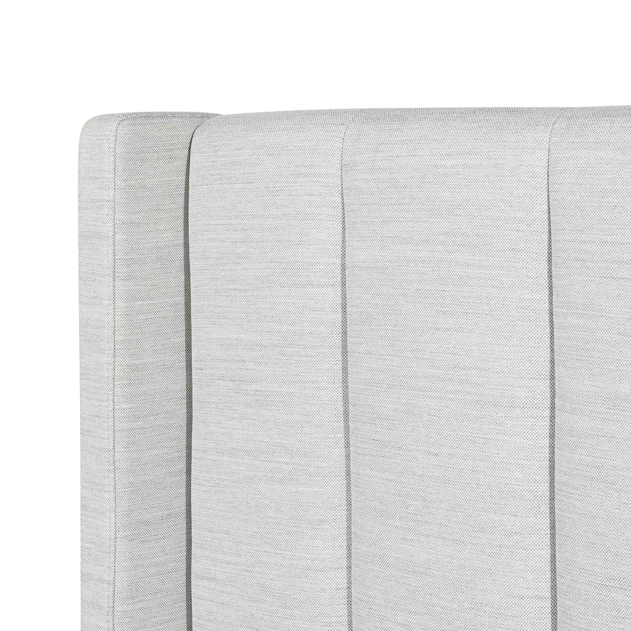 Fabric Single Lazio Bed Frame - Pearl Grey with Storage