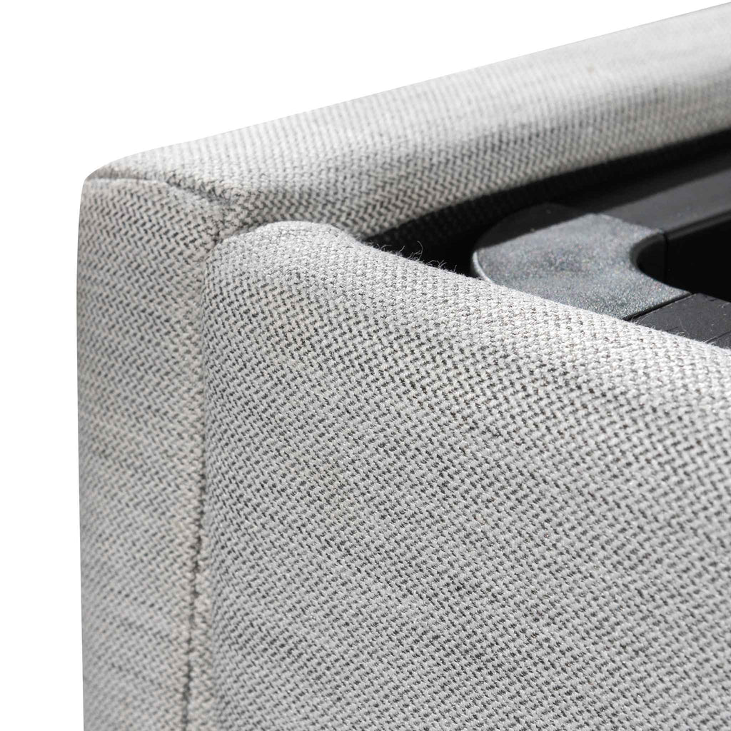 Fabric Single Lazio Bed Frame - Pearl Grey with Storage