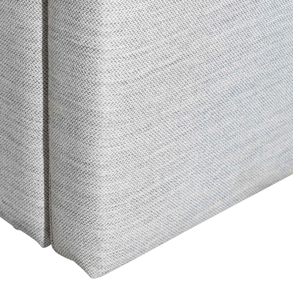 Fabric Single Lazio Bed Frame - Pearl Grey with Storage
