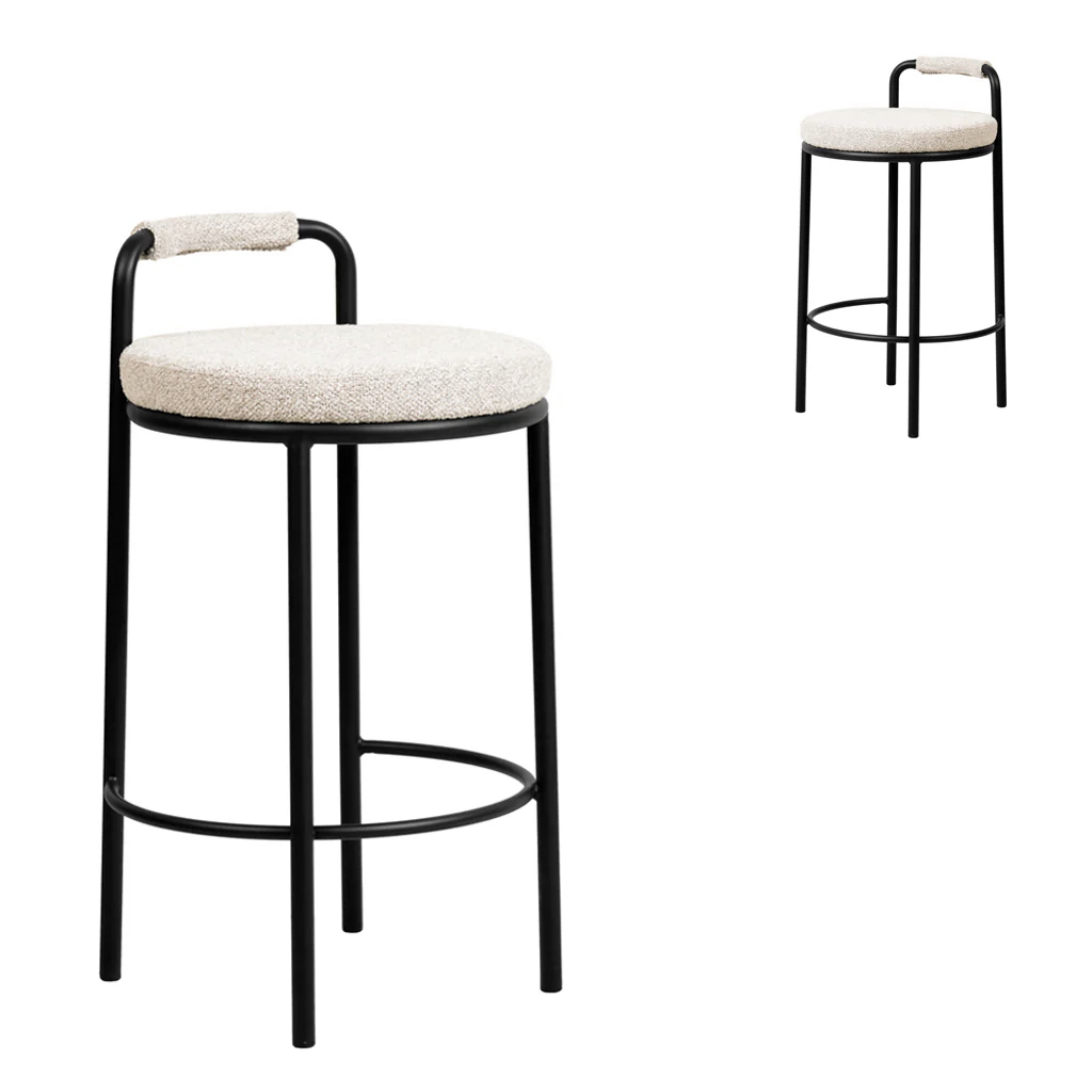 65cm Amalfi Bar Stool - Clay Grey (Set of 2)