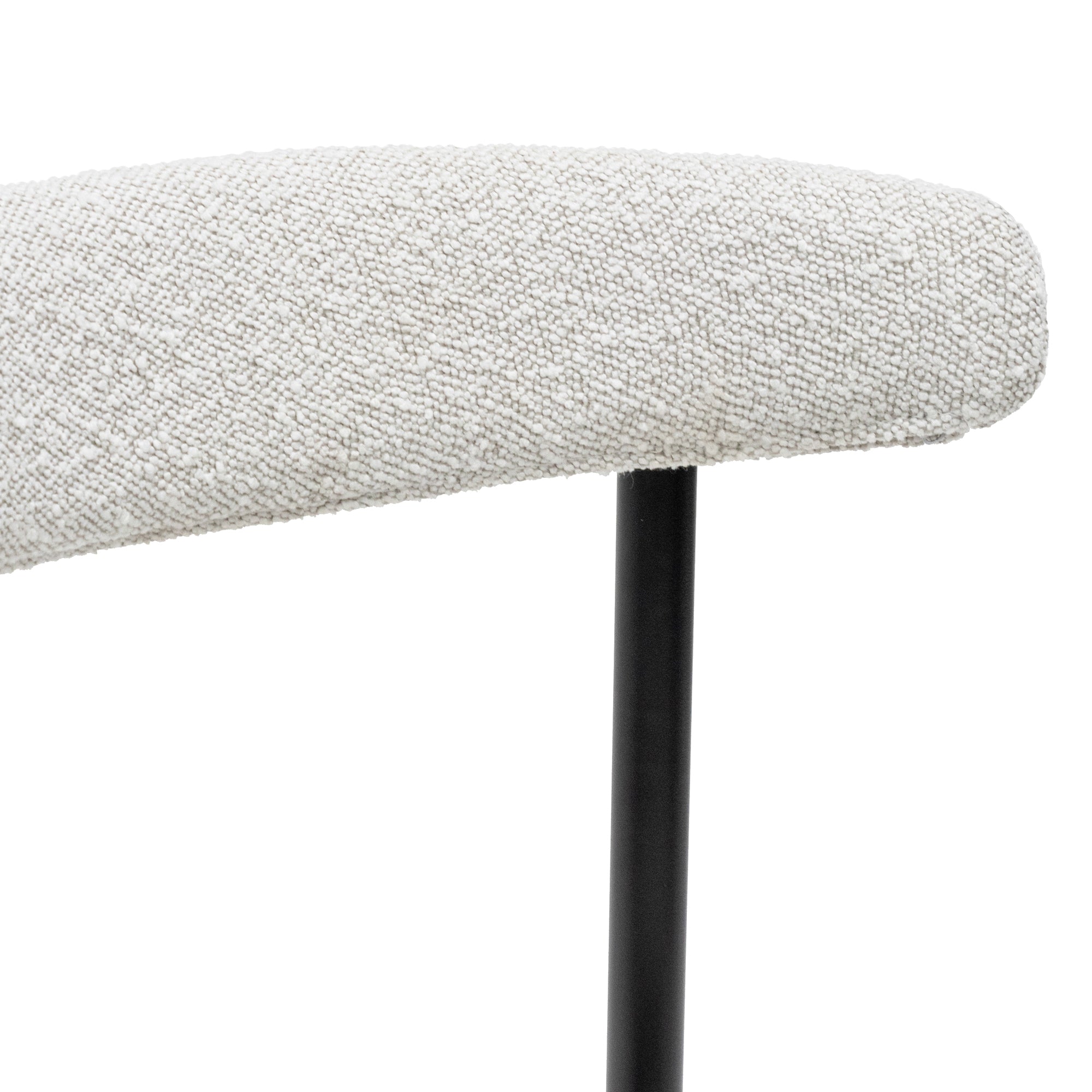 Fabric Verona Dining Chair - Moon White Boucle and Black Legs (Set of 2)