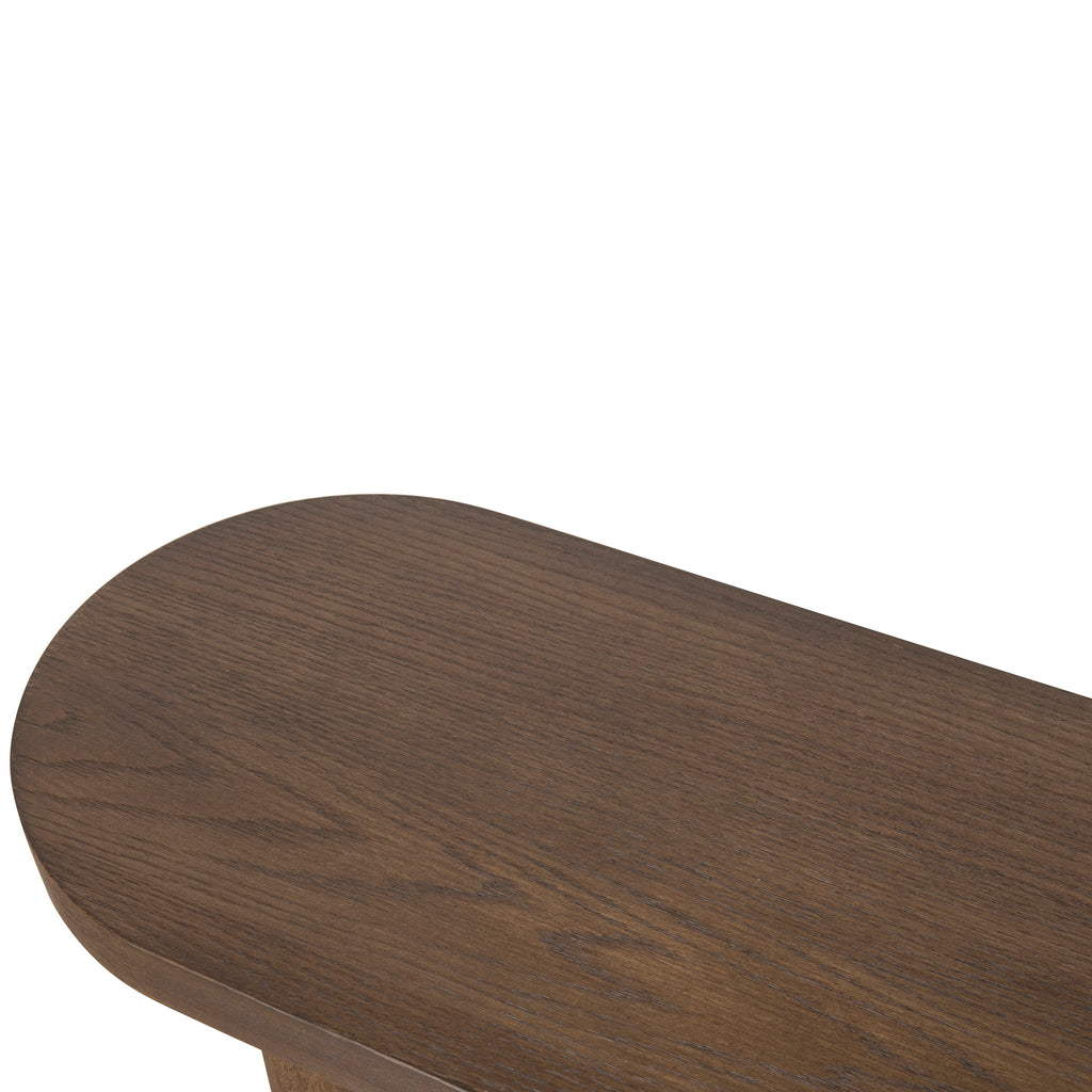 1.3m Pill Shape Ferrara Console Table - Caramel Oak