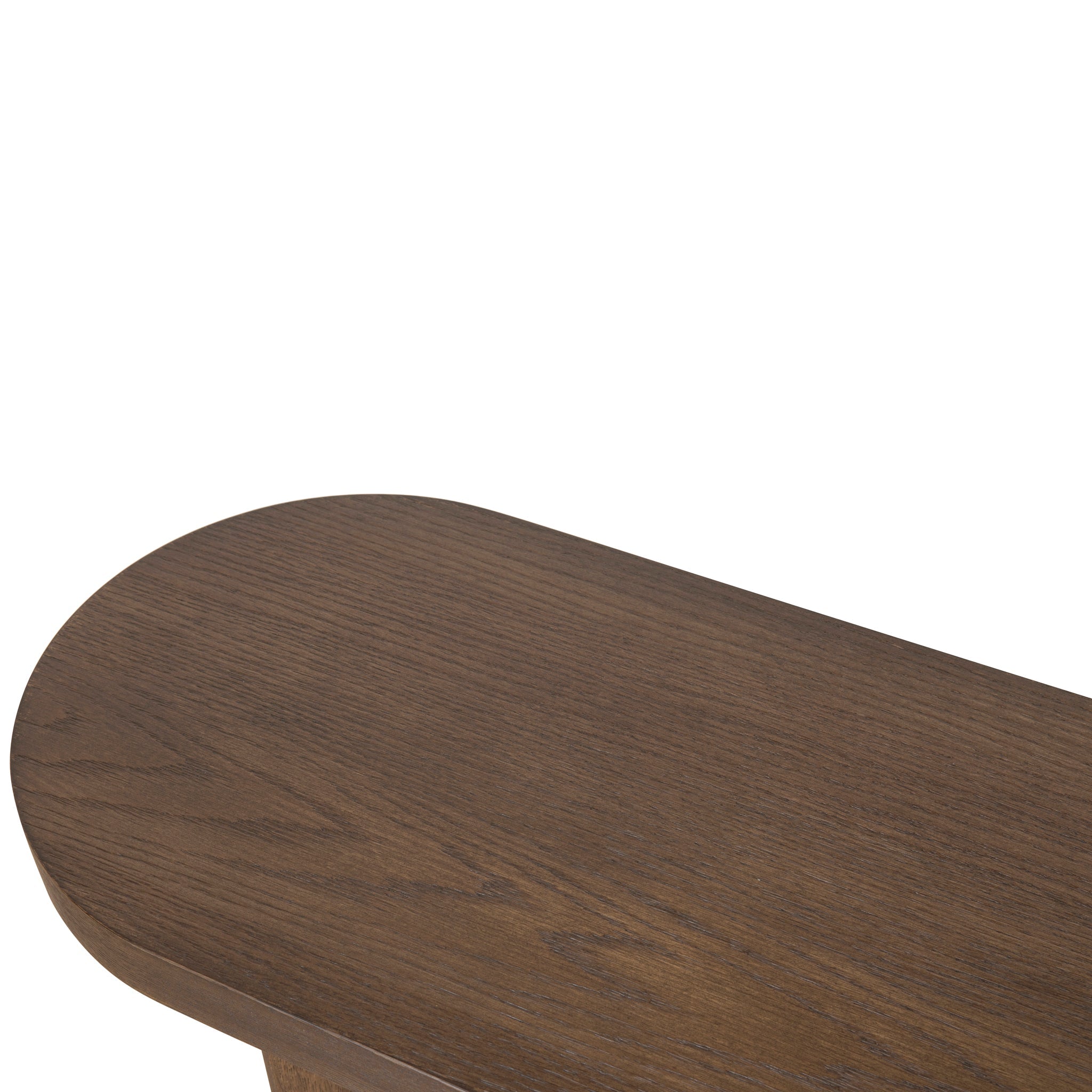 1.3m Pill Shape Ferrara Console Table - Caramel Oak