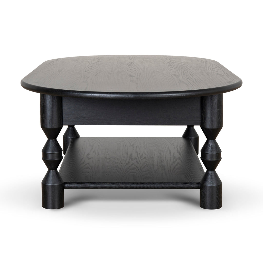 1.4m Oval Venezia Coffee Table - Black