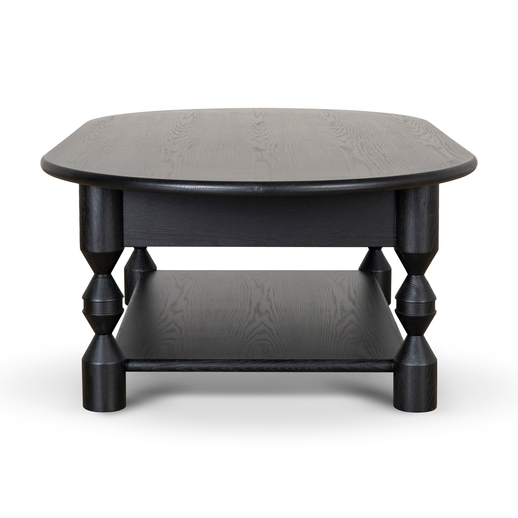 1.4m Oval Venezia Coffee Table - Black