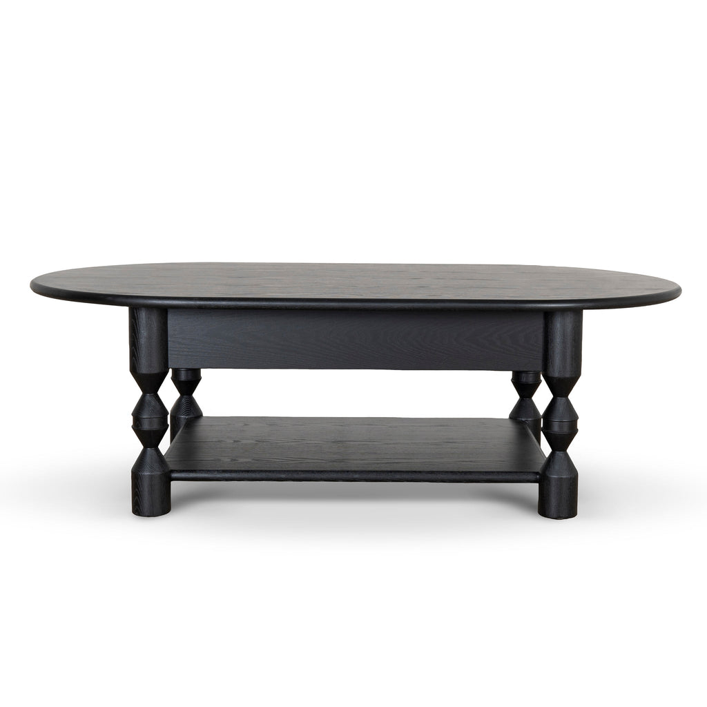 1.4m Oval Venezia Coffee Table - Black
