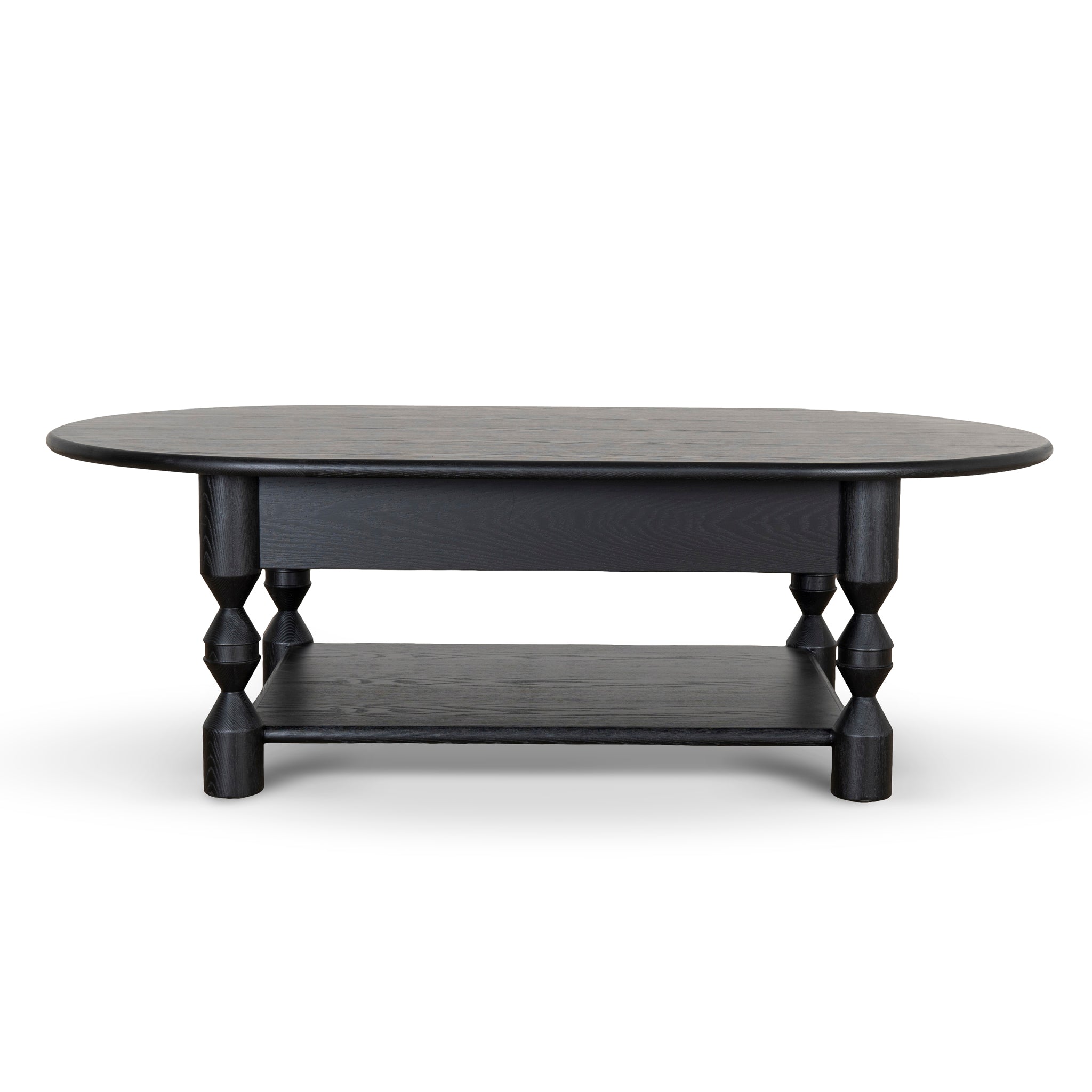 1.4m Oval Venezia Coffee Table - Black
