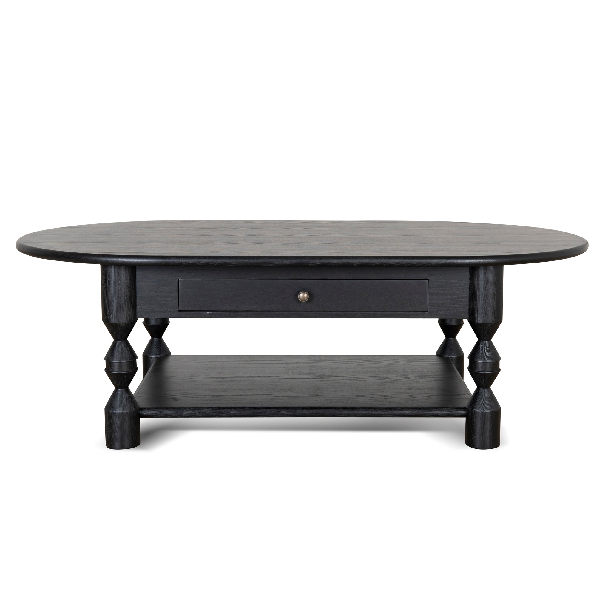 1.4m Oval Venezia Coffee Table - Black