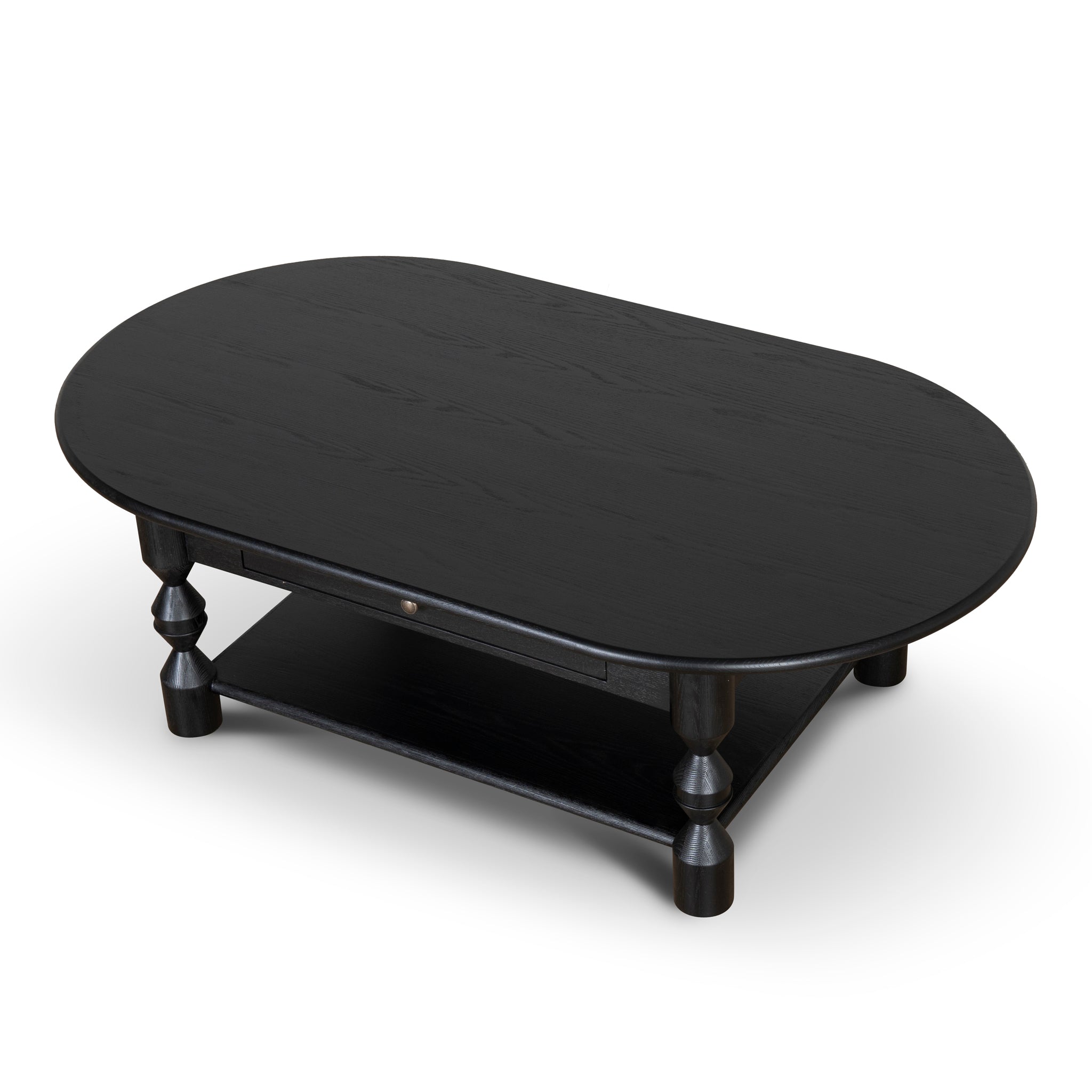 1.4m Oval Venezia Coffee Table - Black