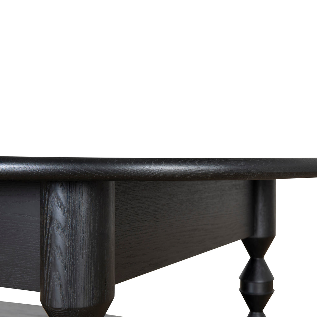 1.4m Oval Venezia Coffee Table - Black