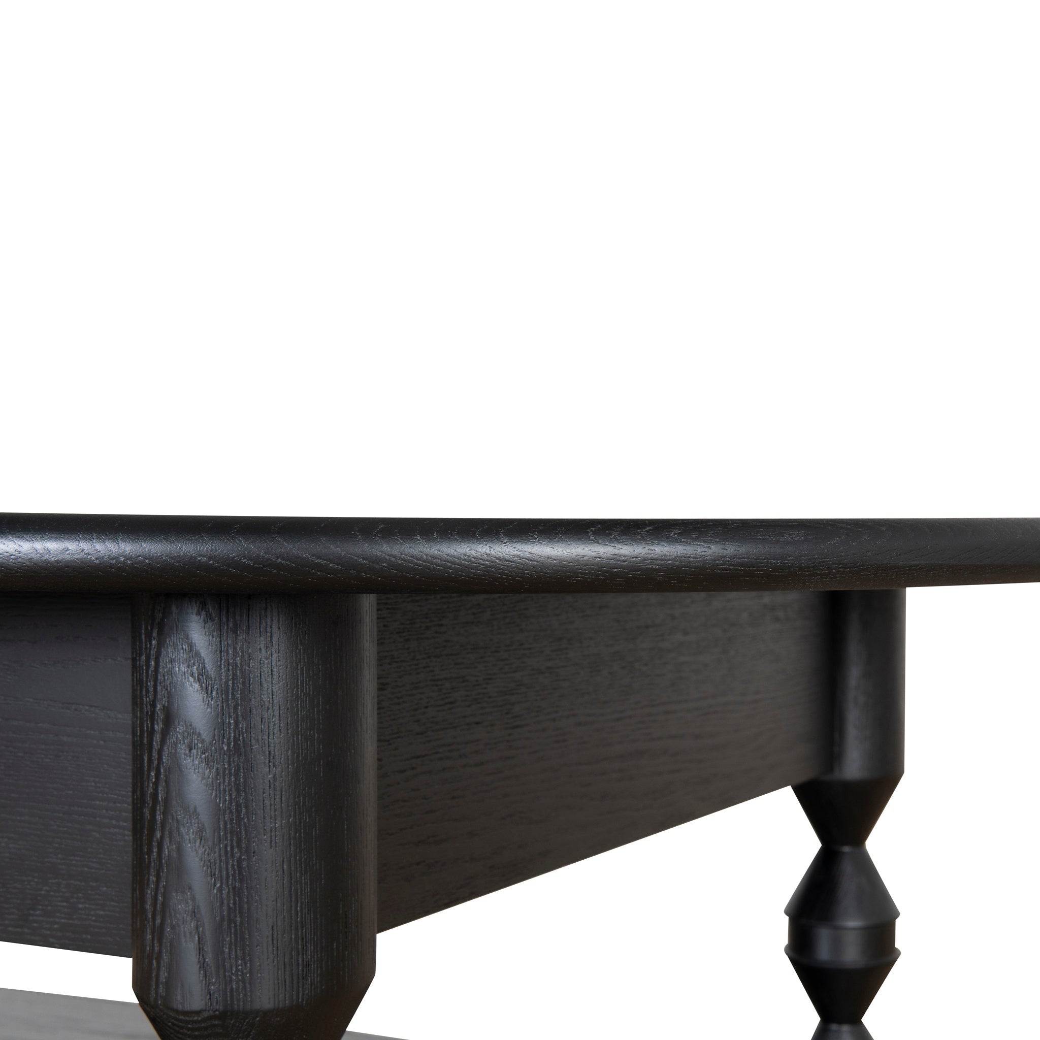1.4m Oval Venezia Coffee Table - Black