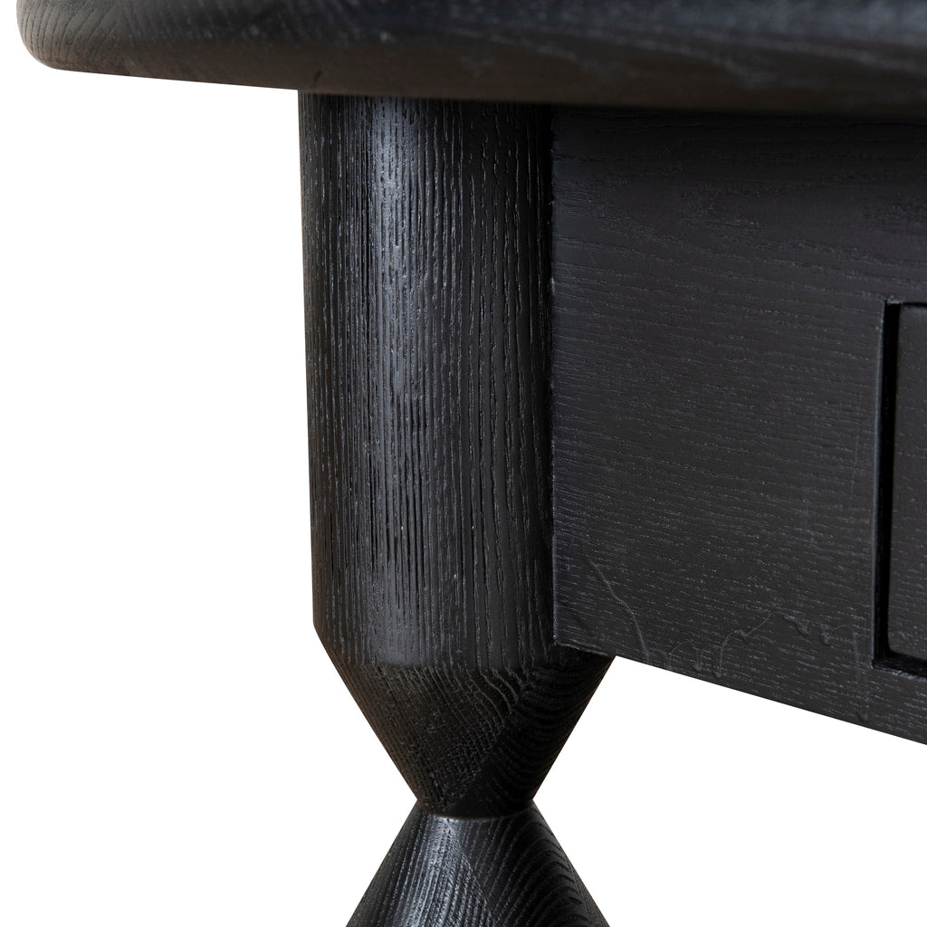 1.4m Oval Venezia Coffee Table - Black