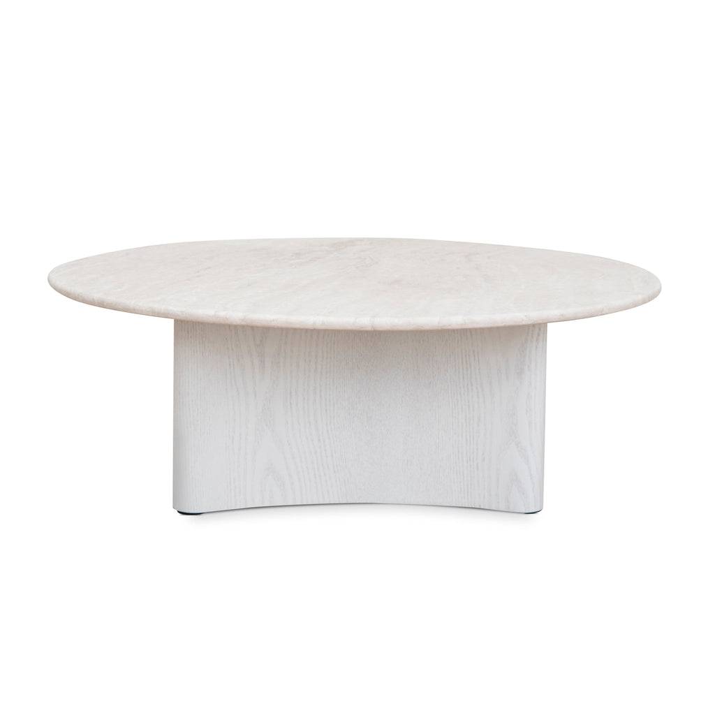 Nested Travertine Venezia Coffee Table - White