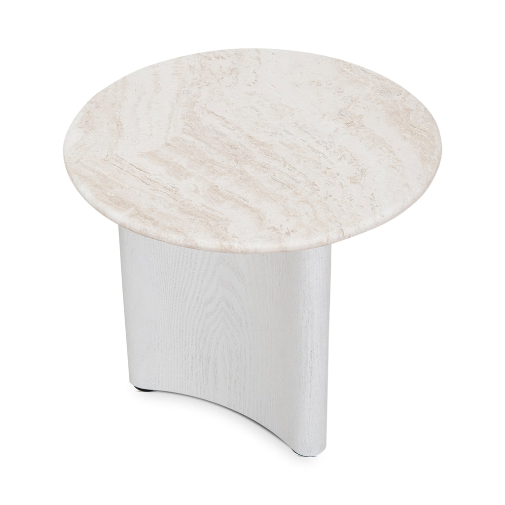 Nested Travertine Venezia Coffee Table - White