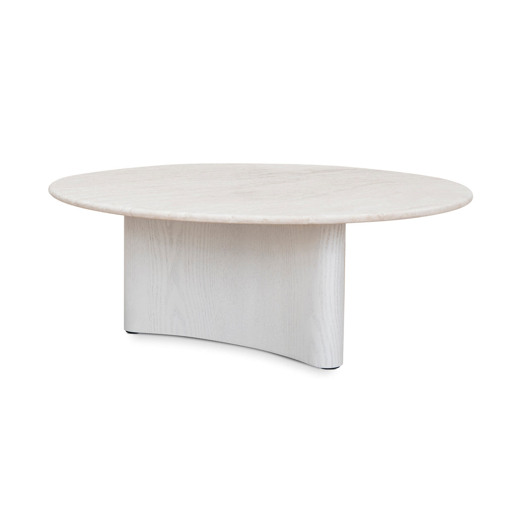 Nested Travertine Venezia Coffee Table - White