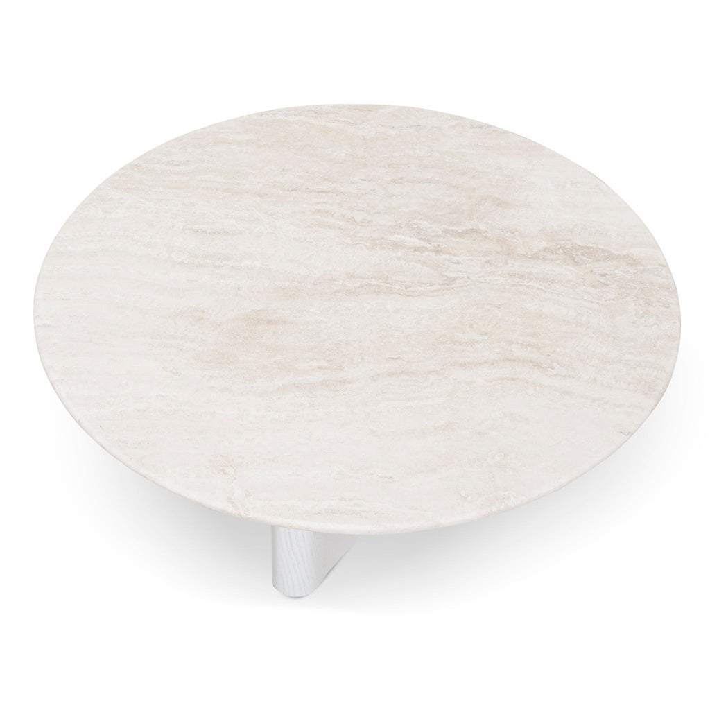Nested Travertine Venezia Coffee Table - White