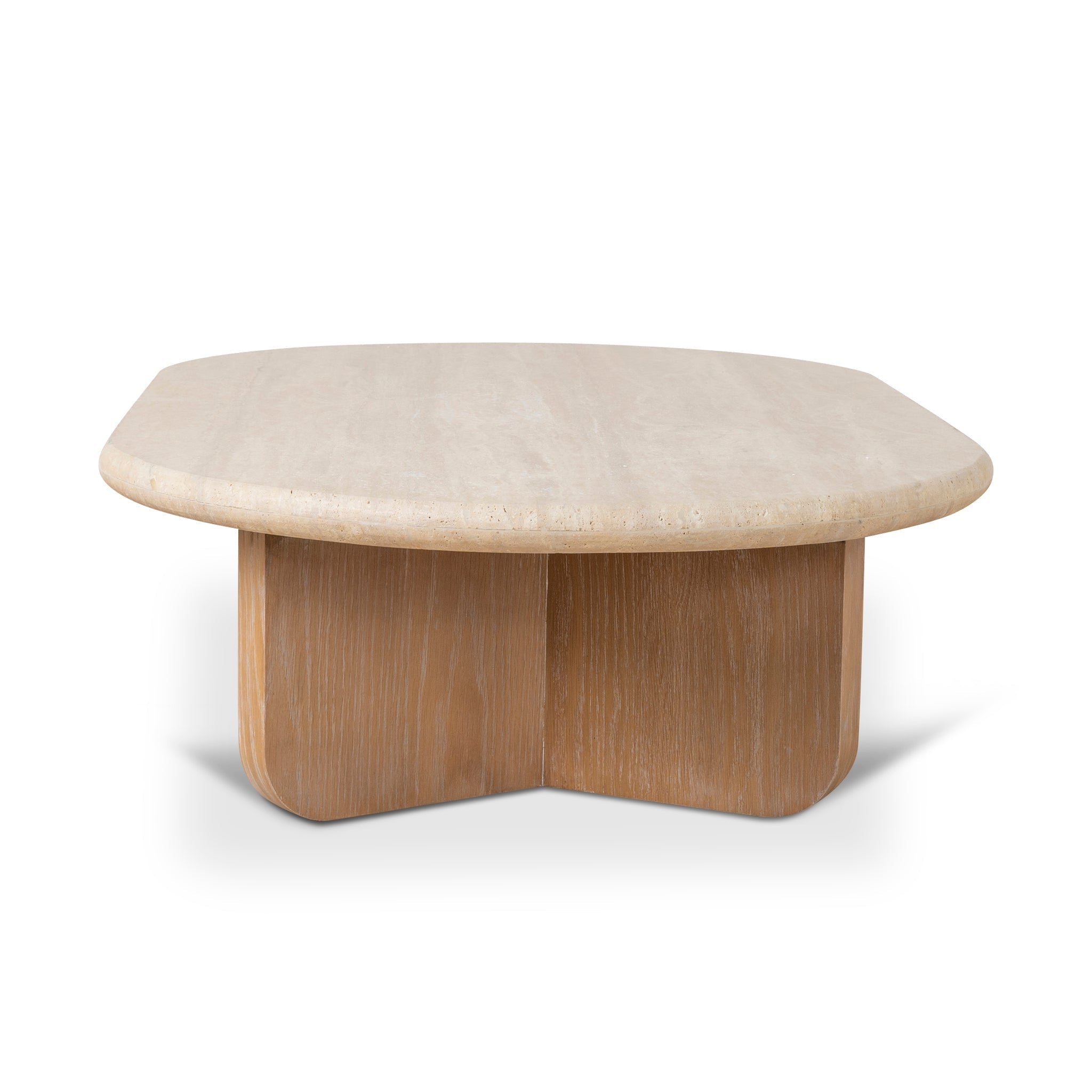 1.2m Oval Travertine Venezia Coffee Table - Natural
