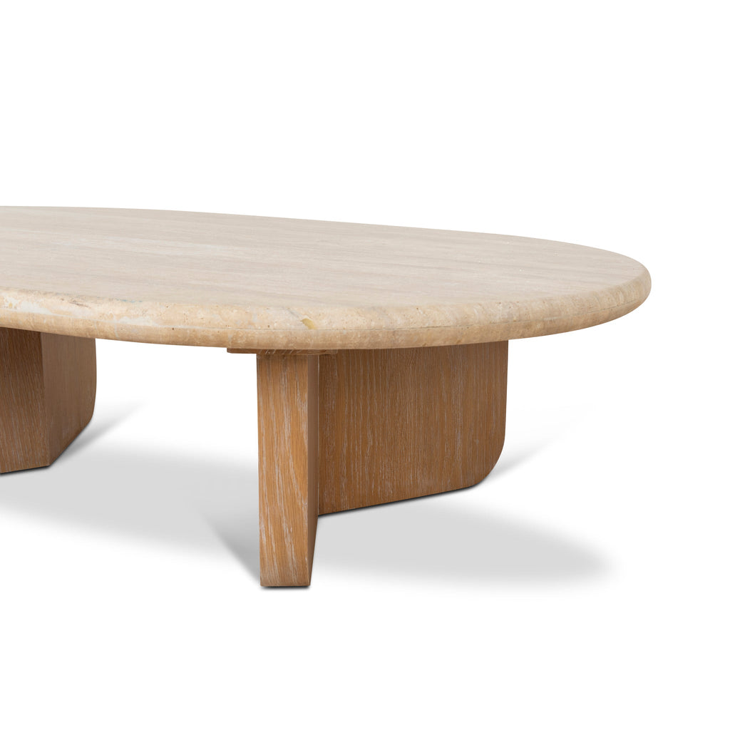 1.2m Oval Travertine Venezia Coffee Table - Natural