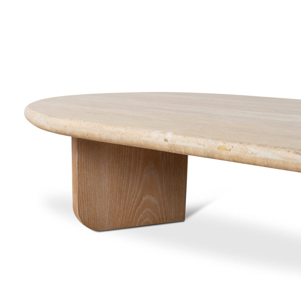 1.2m Oval Travertine Venezia Coffee Table - Natural