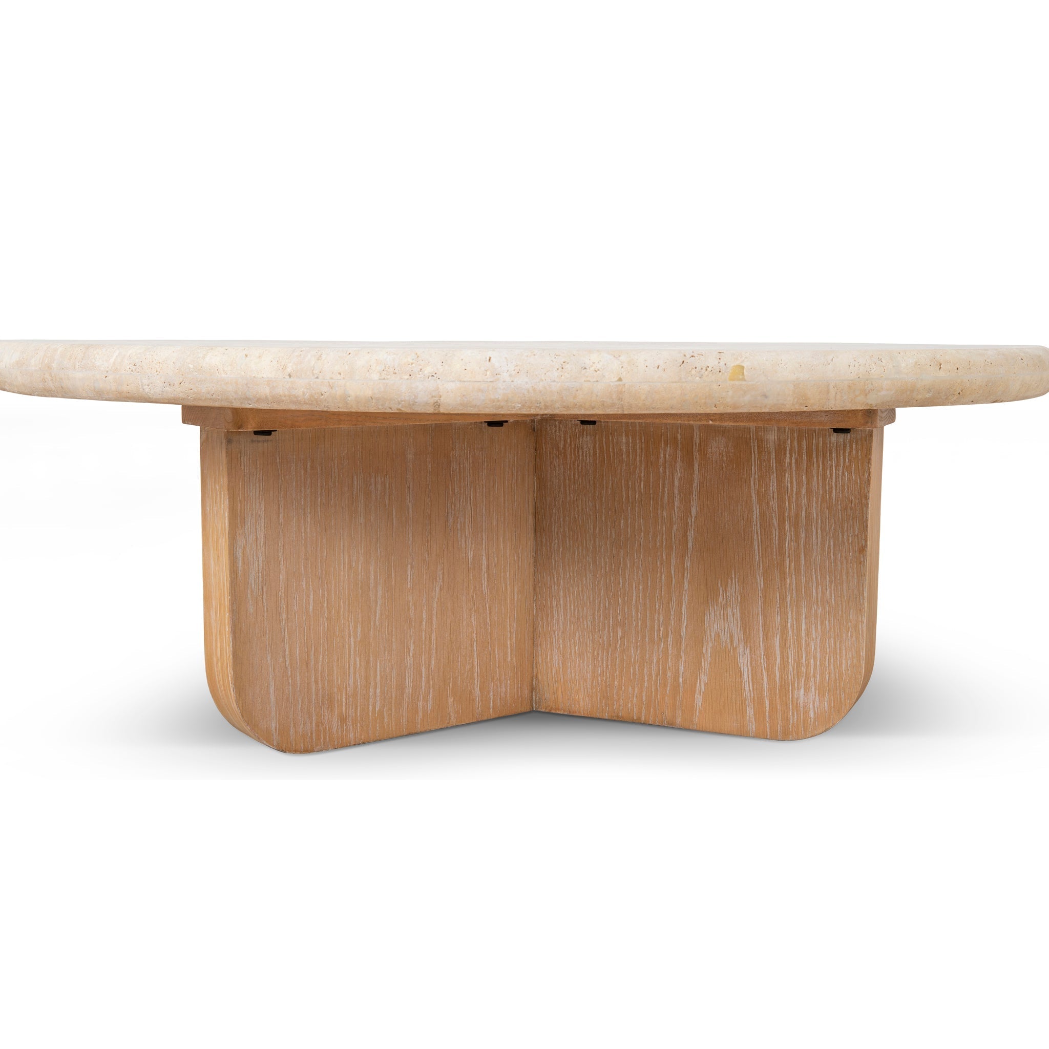 90cm Round Travertine Venezia Coffee Table - Natural