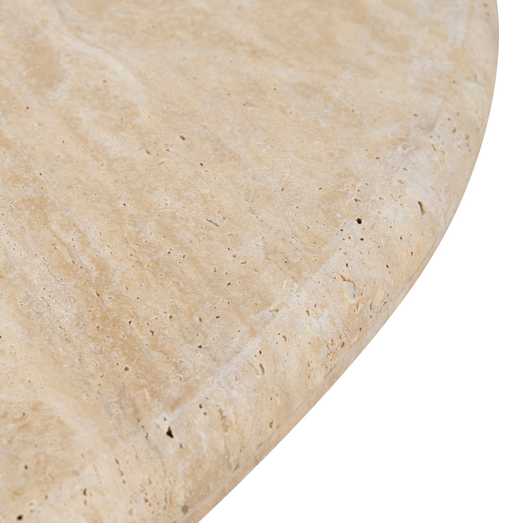 90cm Round Travertine Venezia Coffee Table - Natural