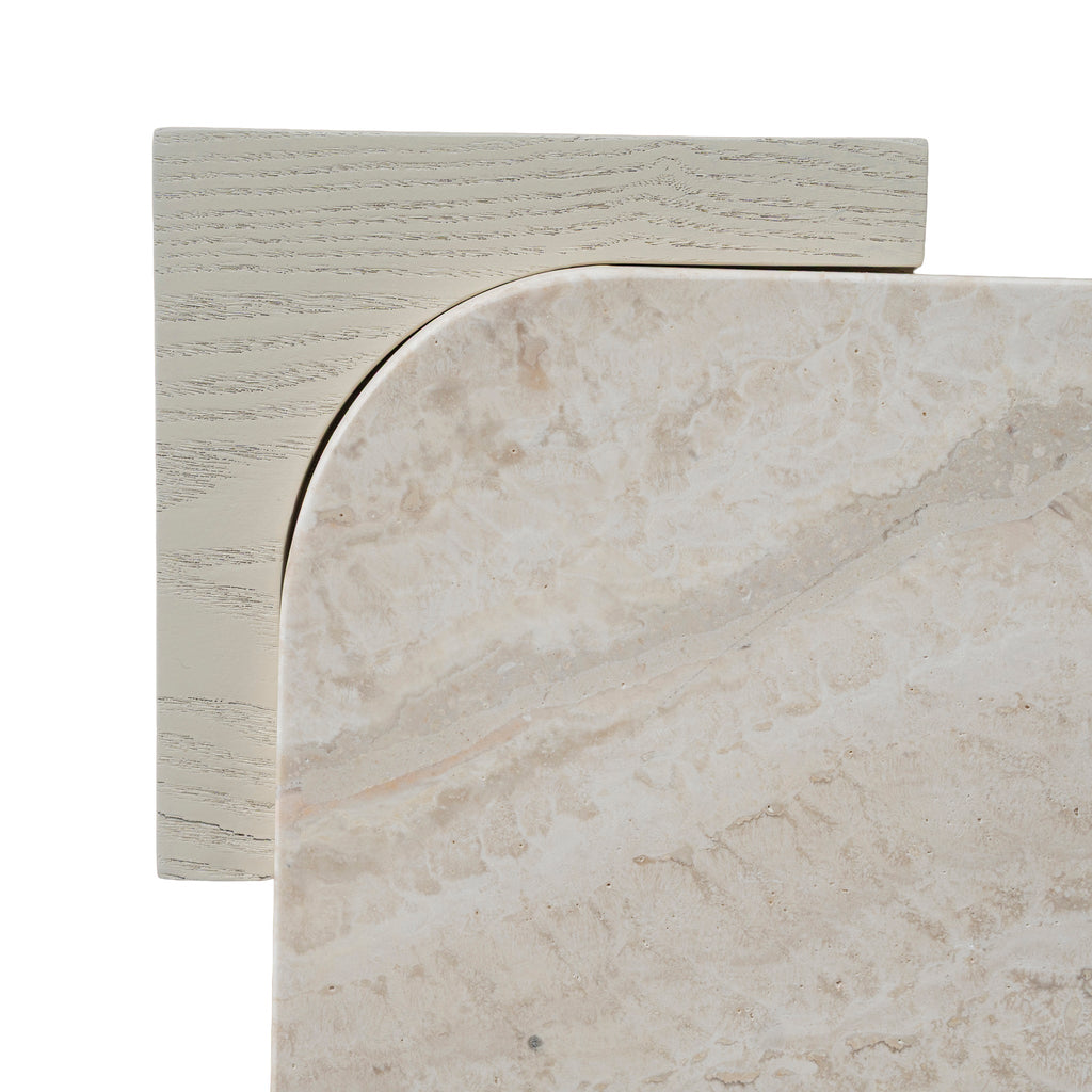 1.26m Travertine Venezia Coffee Table - Ivory Oat