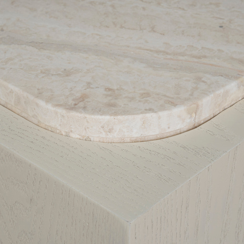 1.26m Travertine Venezia Coffee Table - Ivory Oat