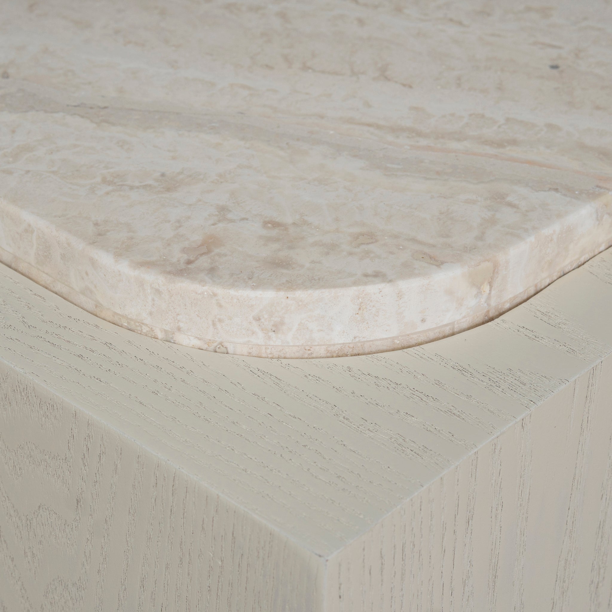 1.26m Travertine Venezia Coffee Table - Ivory Oat