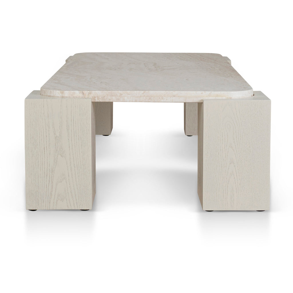 1.26m Travertine Venezia Coffee Table - Ivory Oat