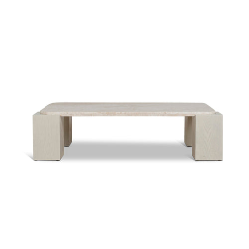 1.26m Travertine Venezia Coffee Table - Ivory Oat