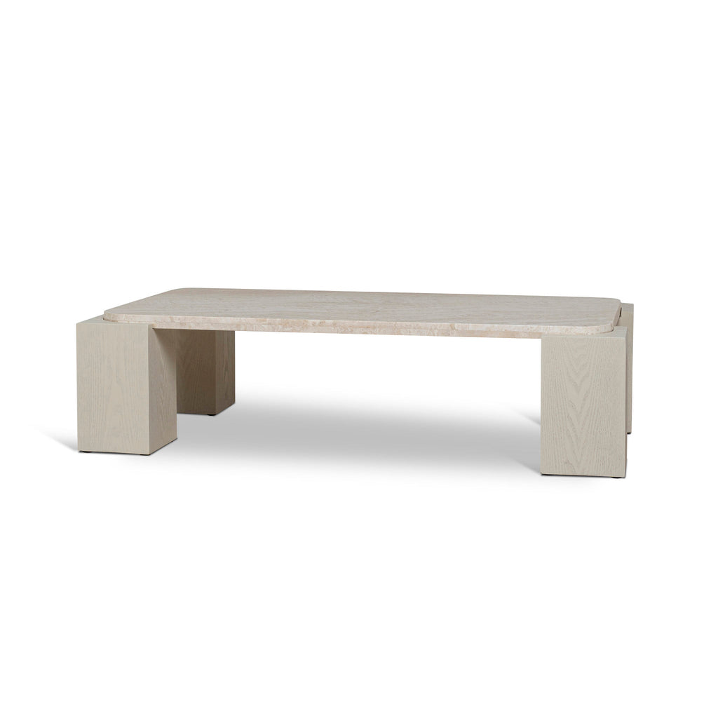 1.26m Travertine Venezia Coffee Table - Ivory Oat