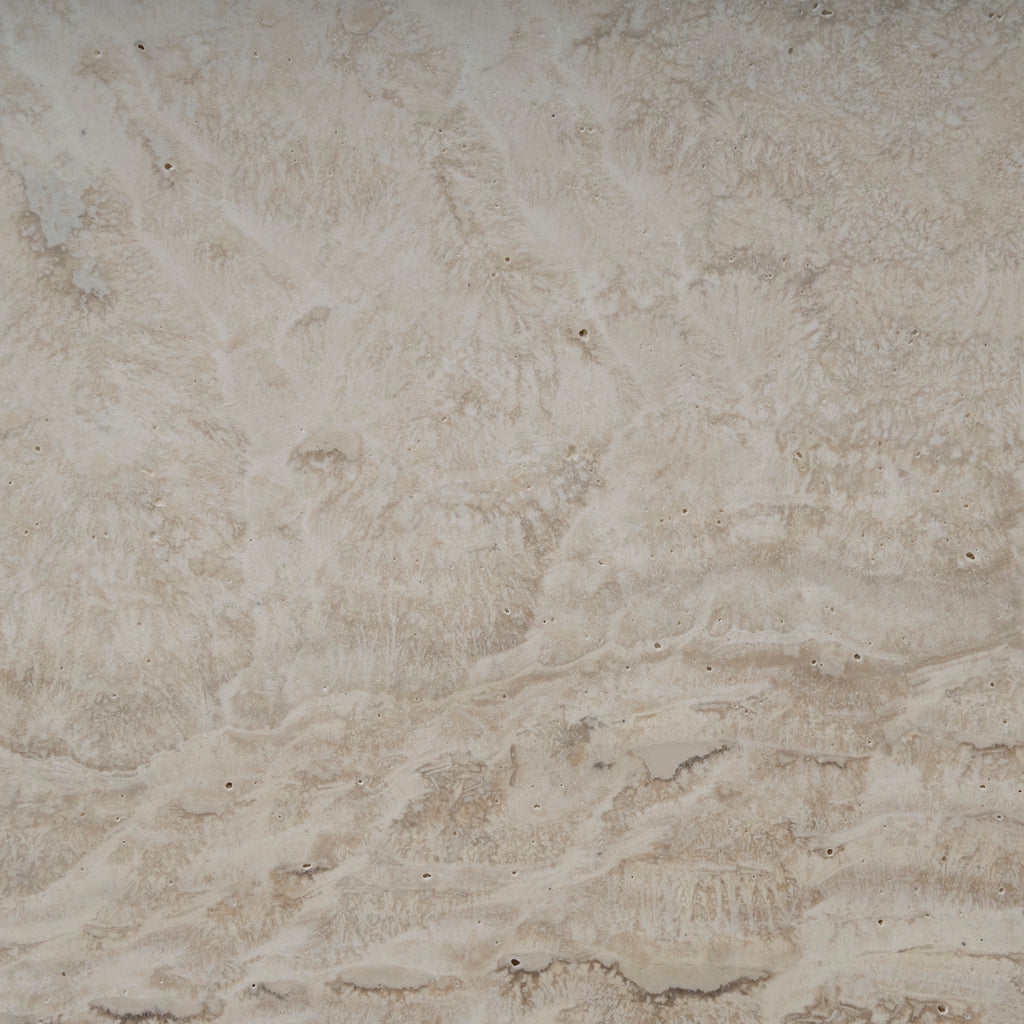 50cm Travertine Bedside Table - Ivory Oat