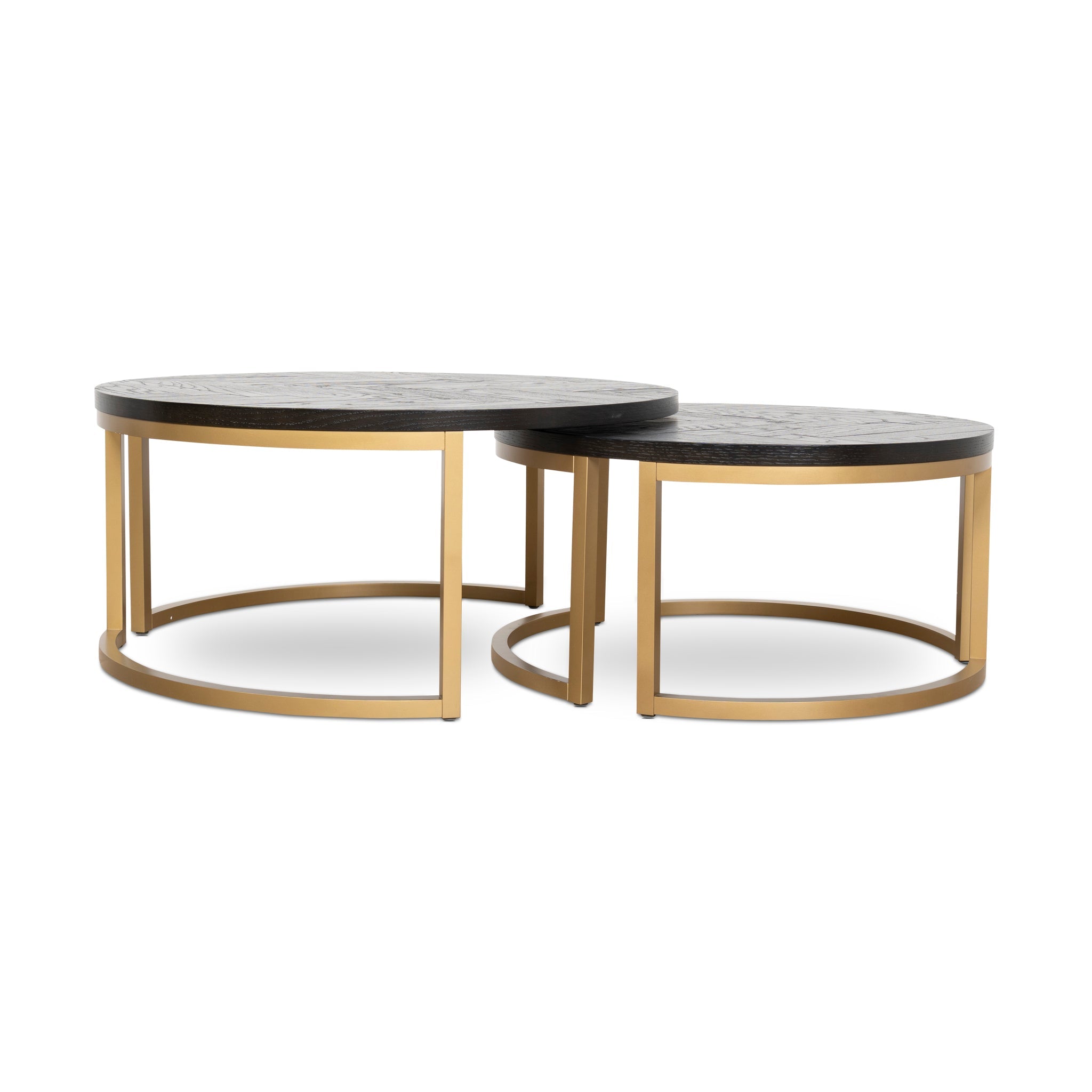 Nested Venezia Coffee Table - Peppercorn and Brass