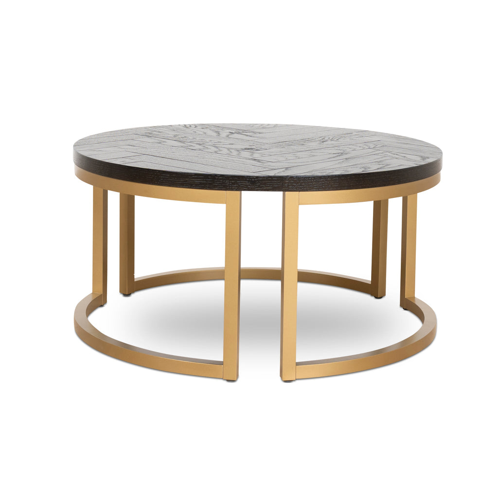 Nested Venezia Coffee Table - Peppercorn and Brass