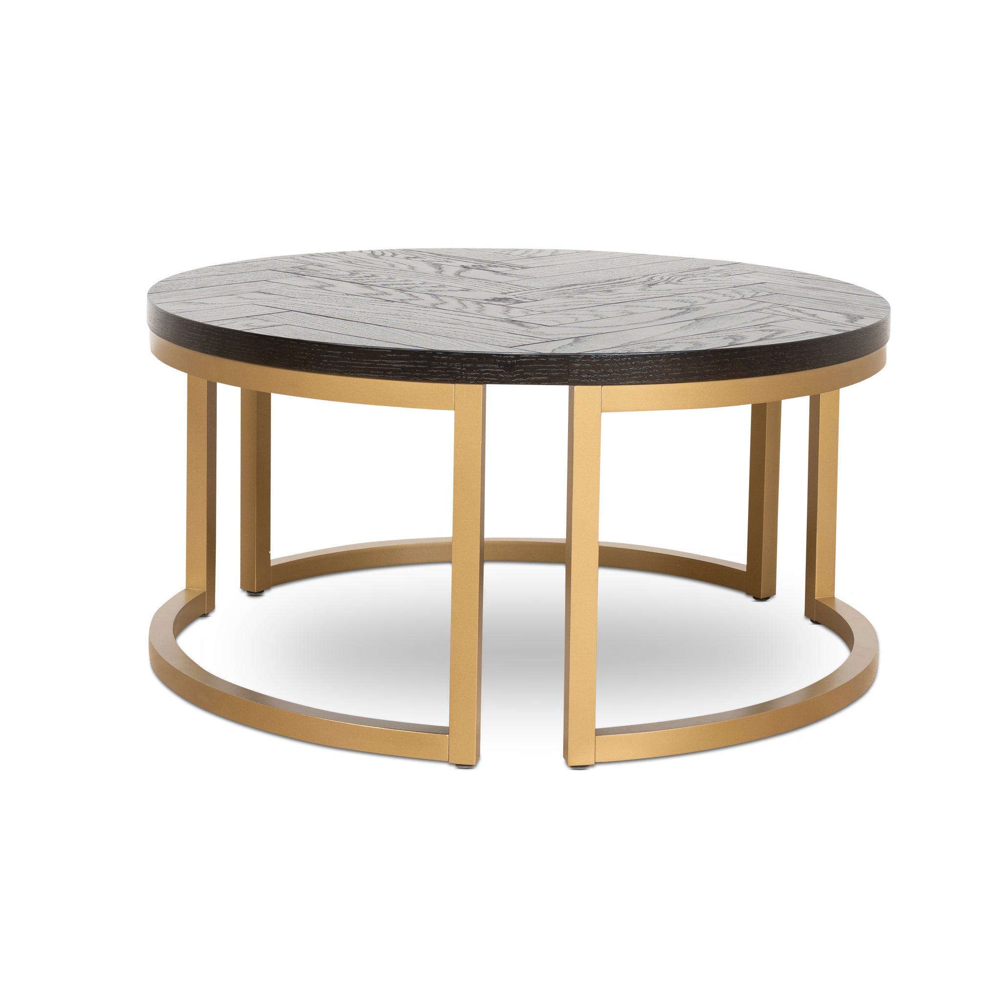 Nested Venezia Coffee Table - Peppercorn and Brass