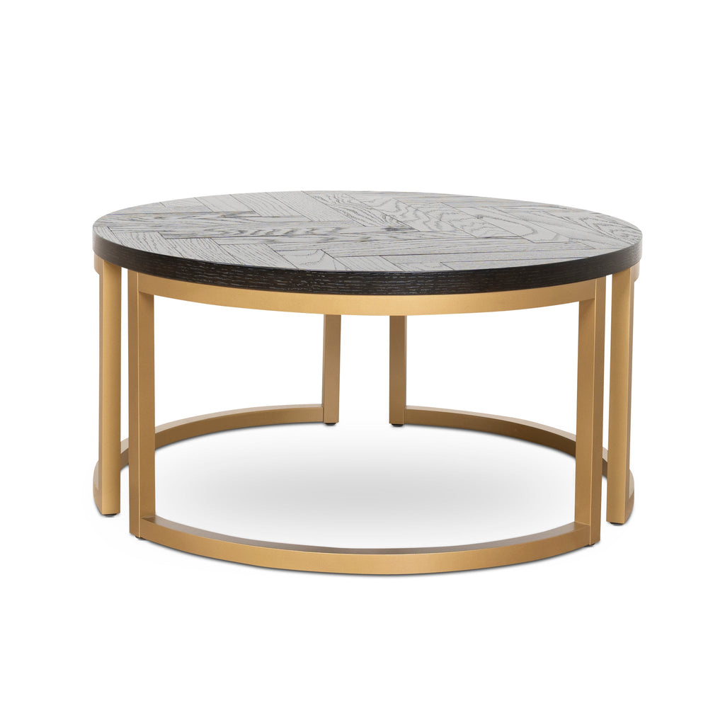 Nested Venezia Coffee Table - Peppercorn and Brass