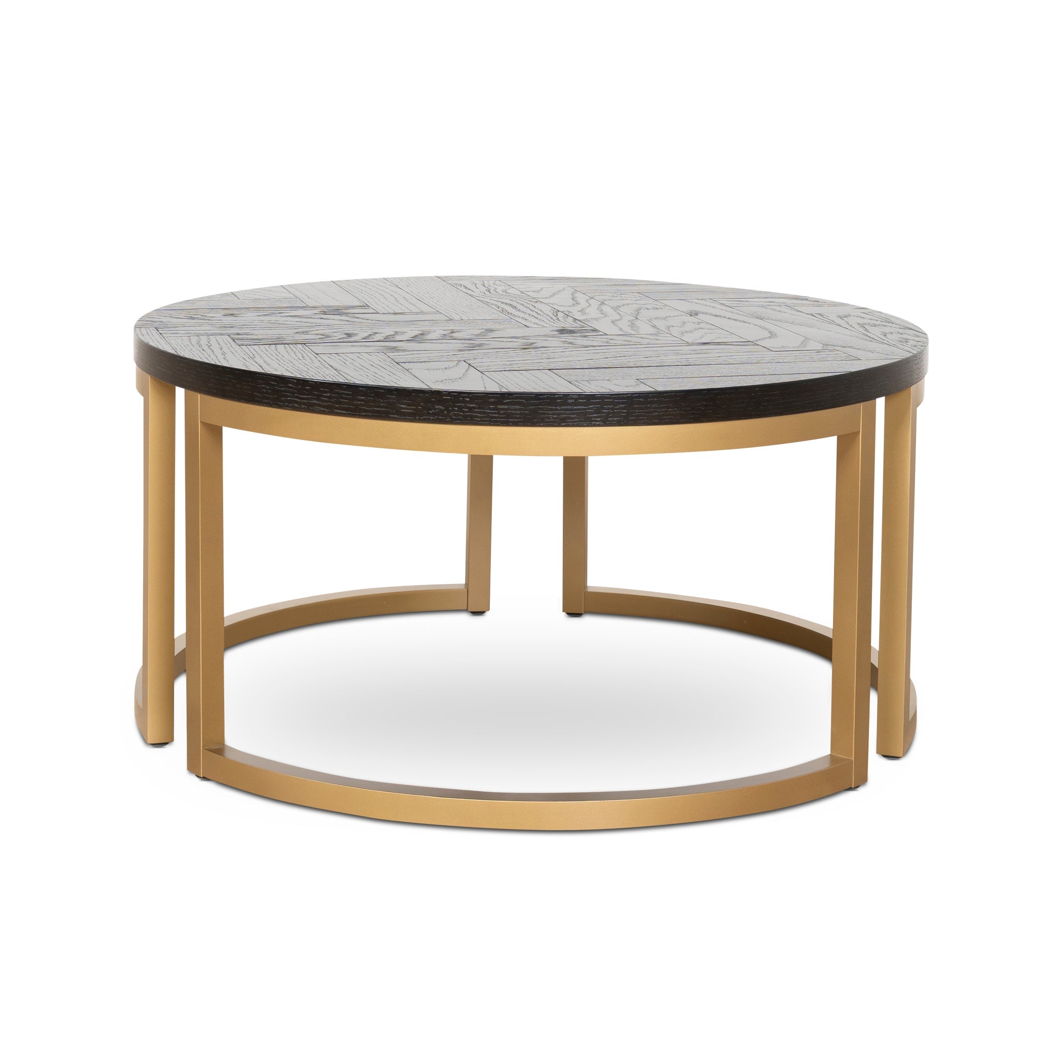 Nested Venezia Coffee Table - Peppercorn and Brass