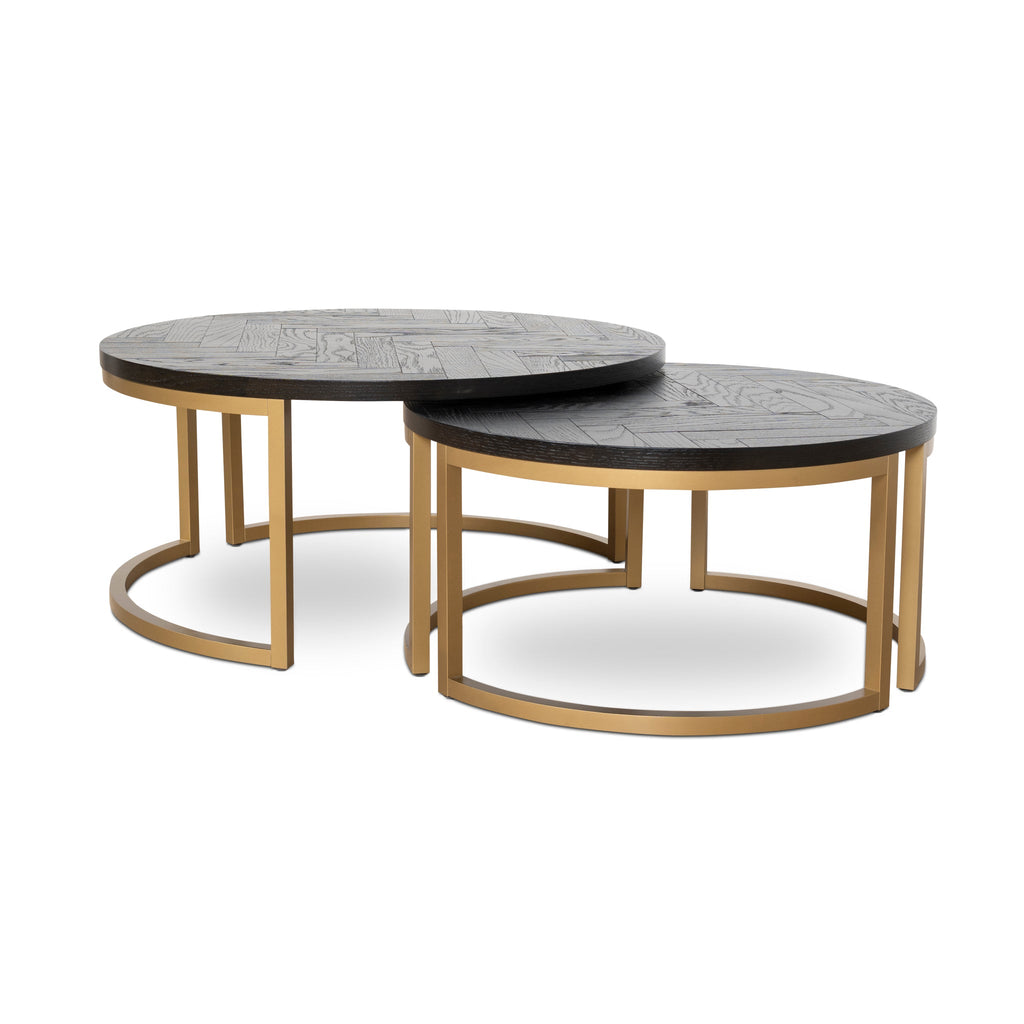 Nested Venezia Coffee Table - Peppercorn and Brass