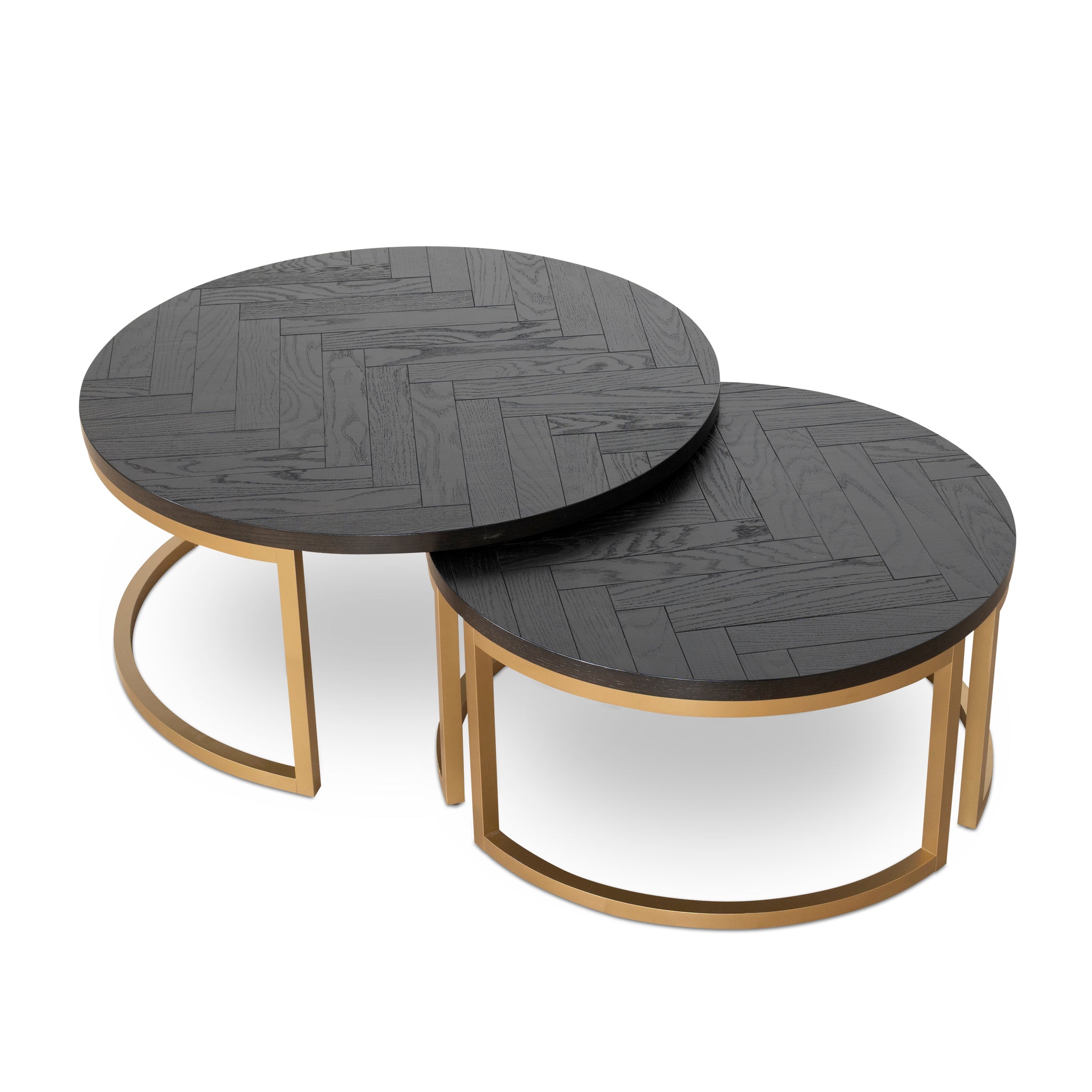 Nested Venezia Coffee Table - Peppercorn and Brass
