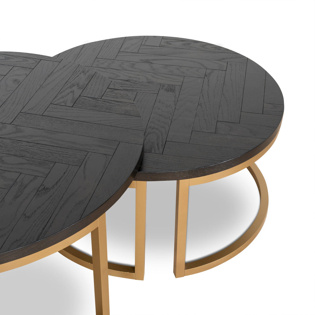 Nested Venezia Coffee Table - Peppercorn and Brass