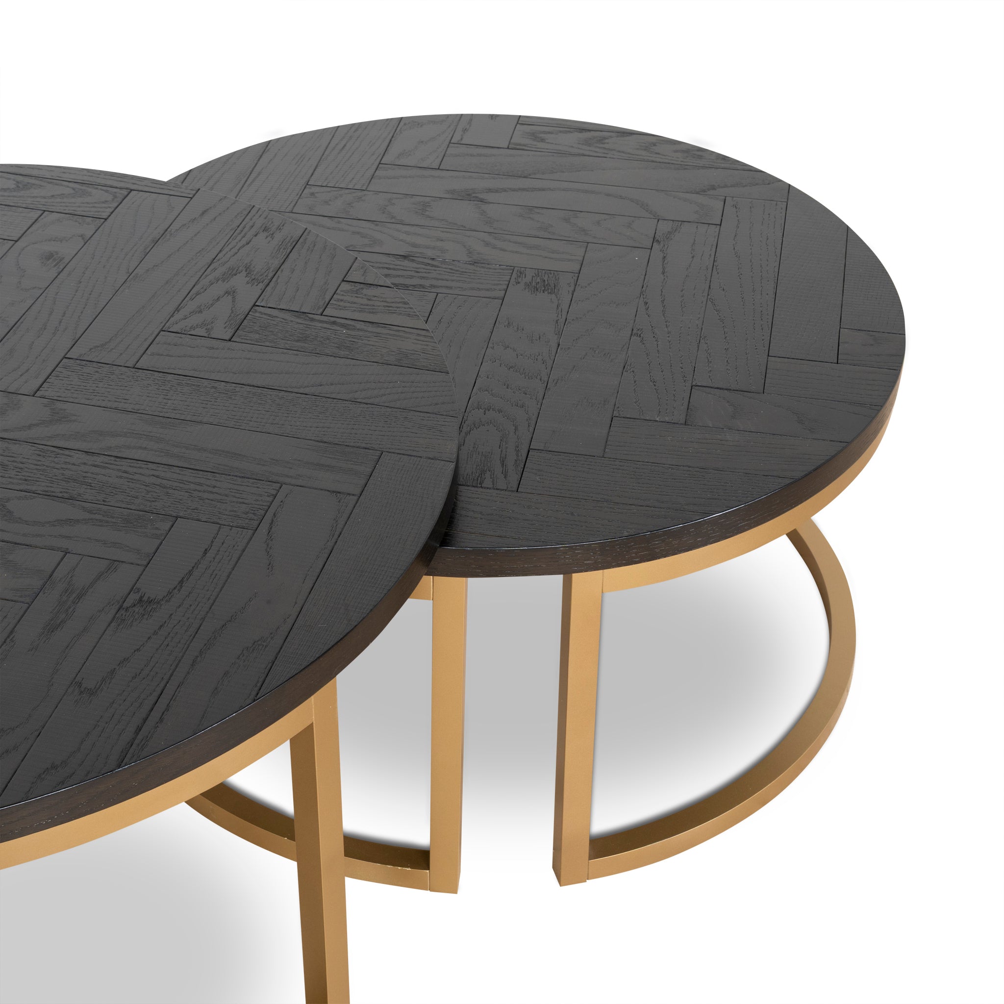 Nested Venezia Coffee Table - Peppercorn and Brass
