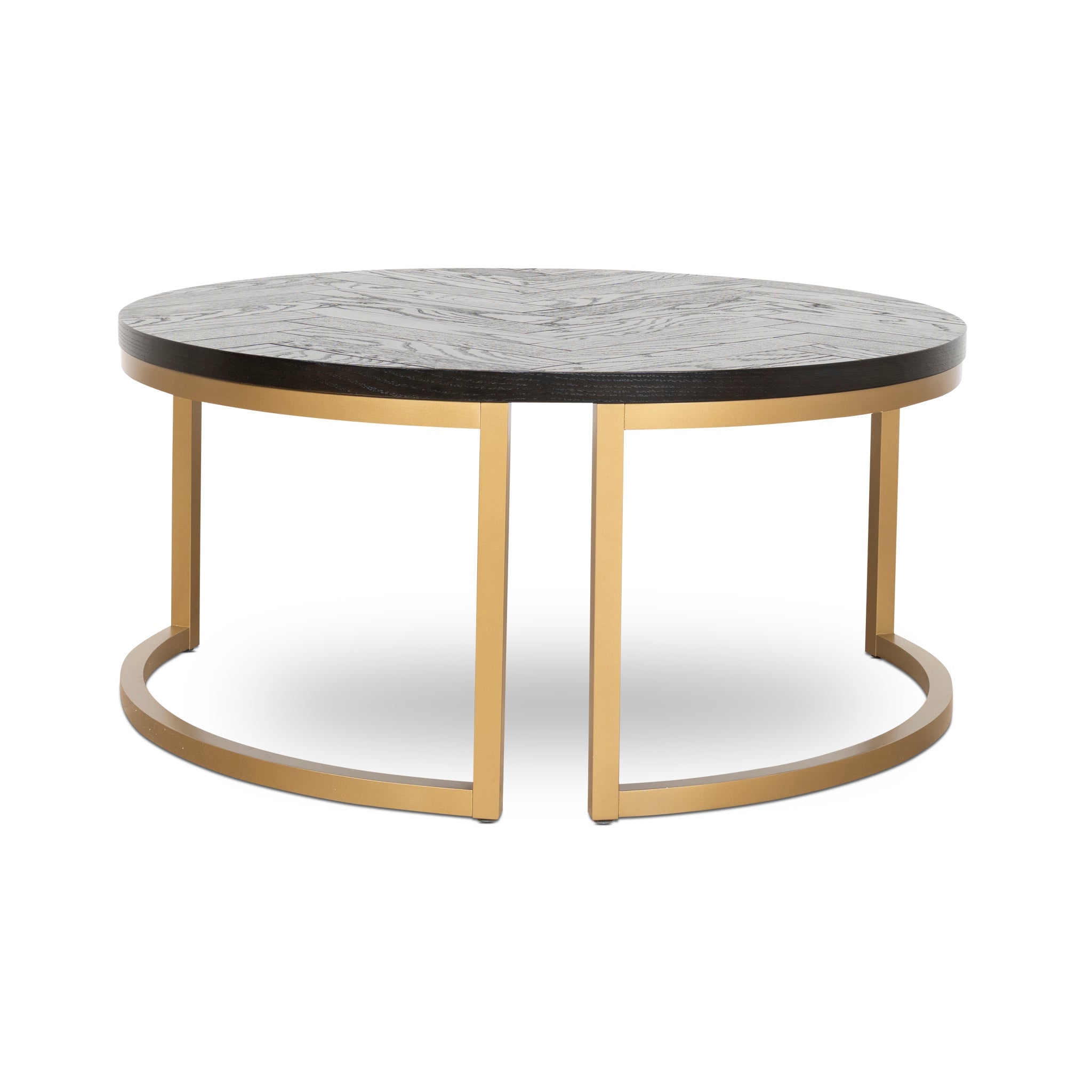 Nested Venezia Coffee Table - Peppercorn and Brass